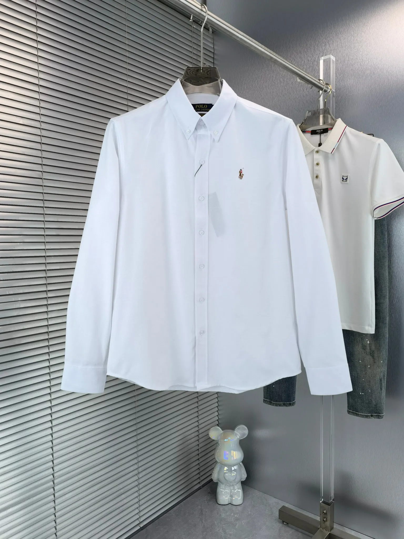 P210 🌸 (11 colors) Ralph Lauren polo long-sleeved classic popular shirt, collection picture➕detail picture❗Pure cotton Oxford fabric, the material is crisp and textured, not soft at all, and the upper body is stylish❗️❗️ Color: Picture color, Size: M---xxL